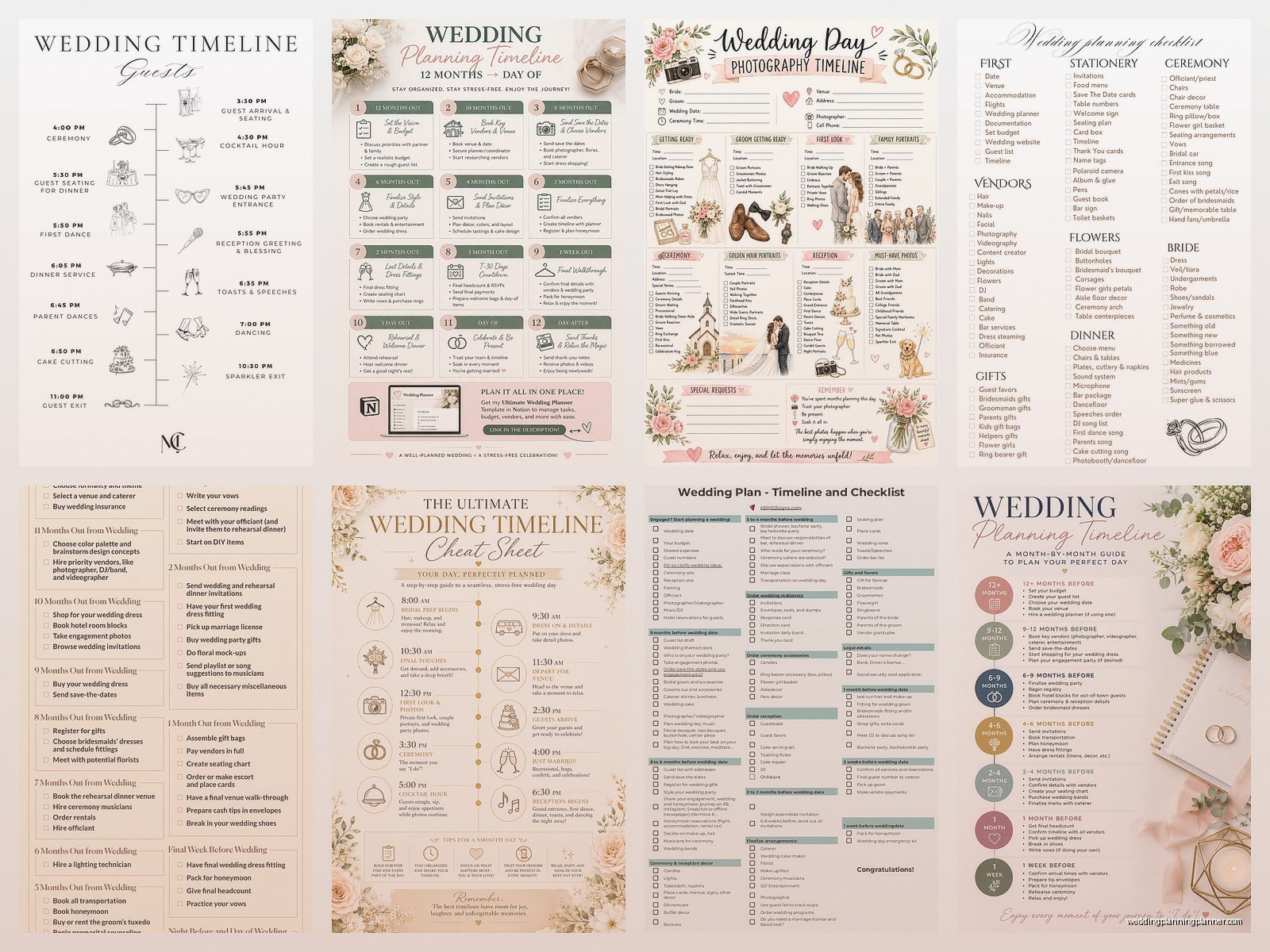 Wedding Planning Timeline Template: Month-by-Month Schedule