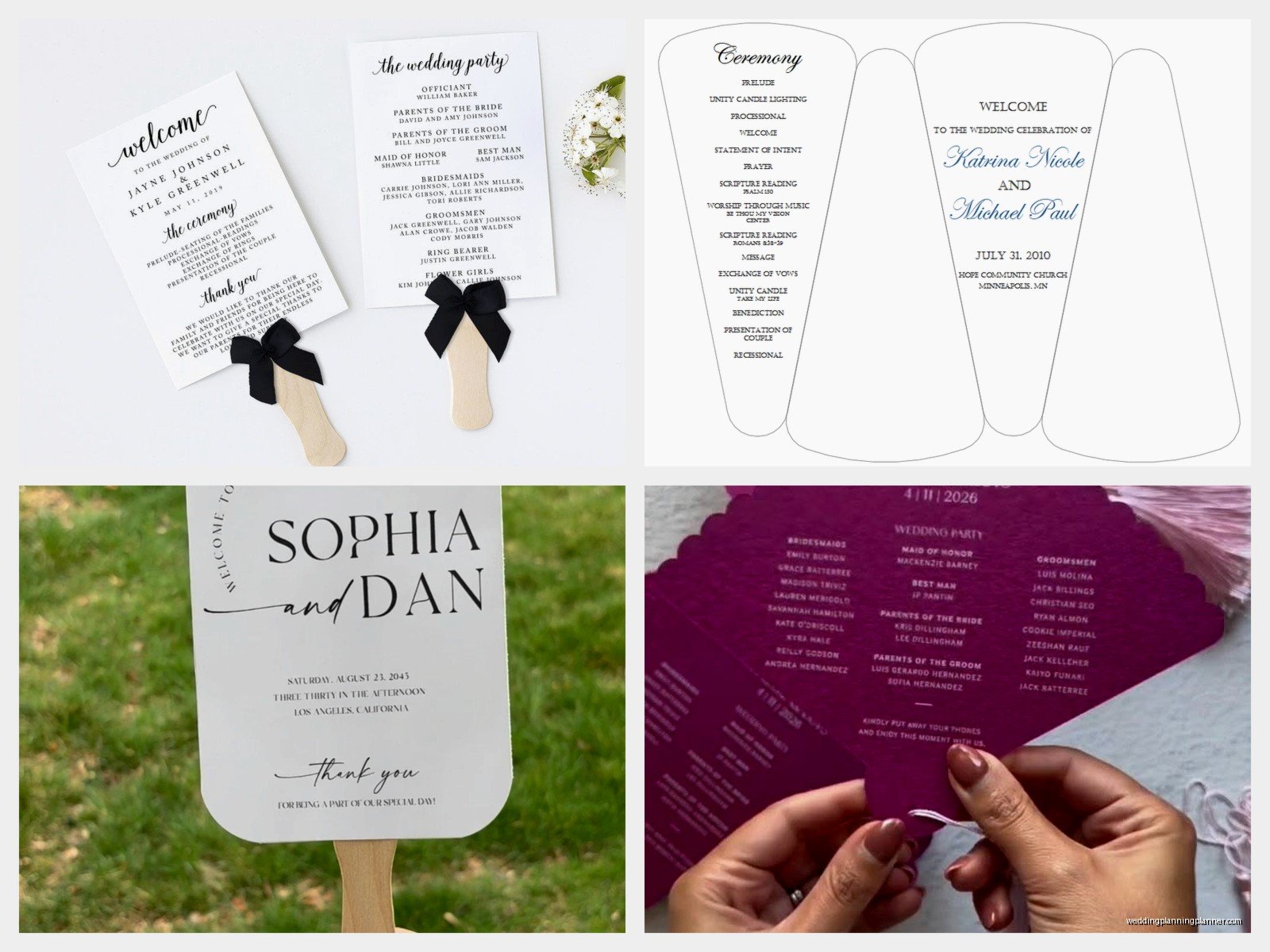 Wedding Program Fan Template: Ceremony Order Downloads