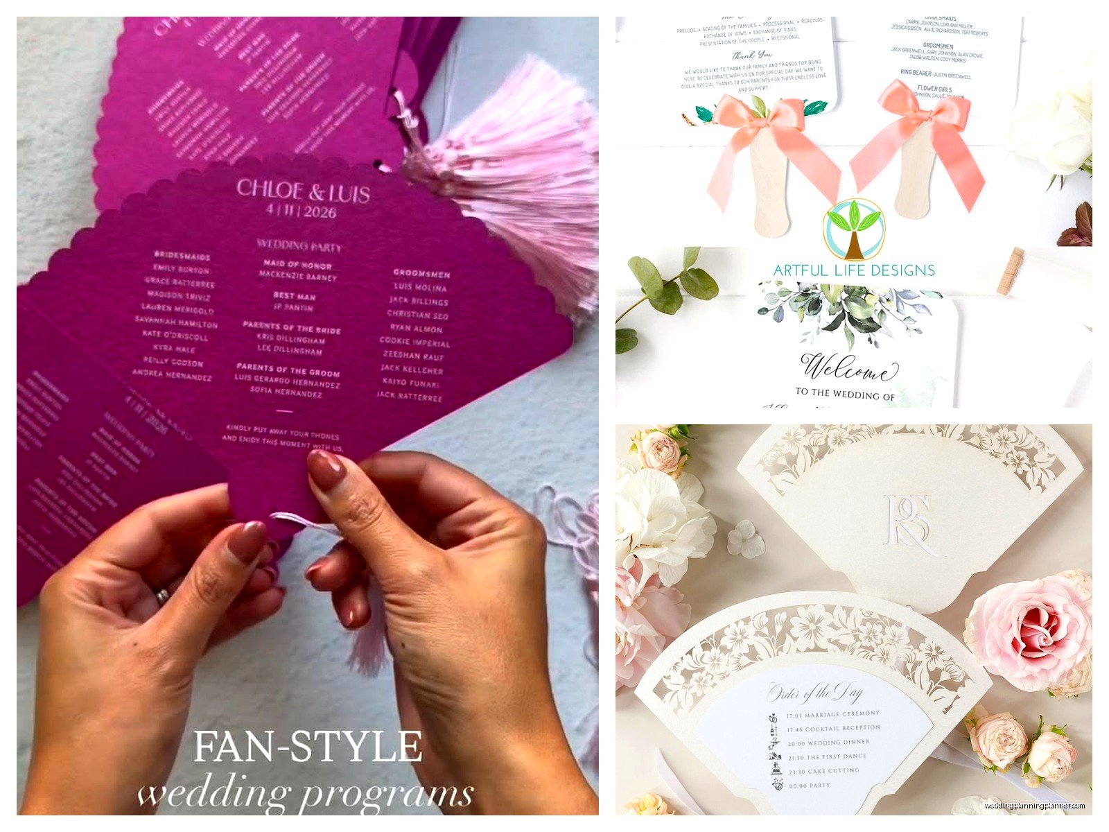 Wedding Program Fan Template: Ceremony Order Downloads