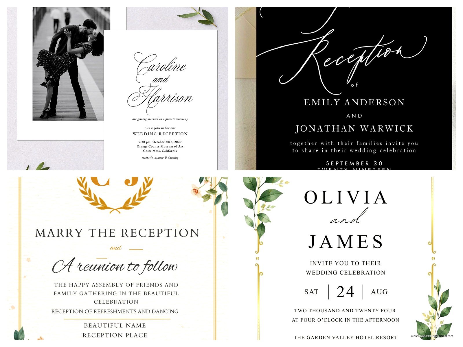 Wedding Reception Invitation Templates: Post-Ceremony Downloads