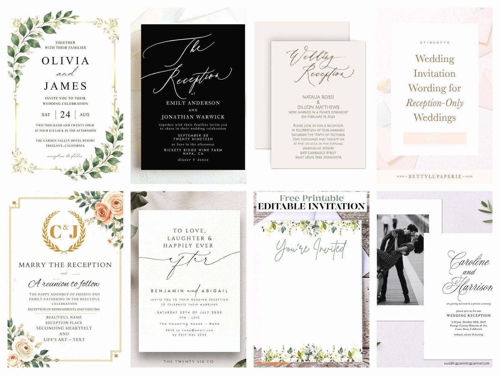 Wedding Reception Invitation Templates: Post-Ceremony Downloads