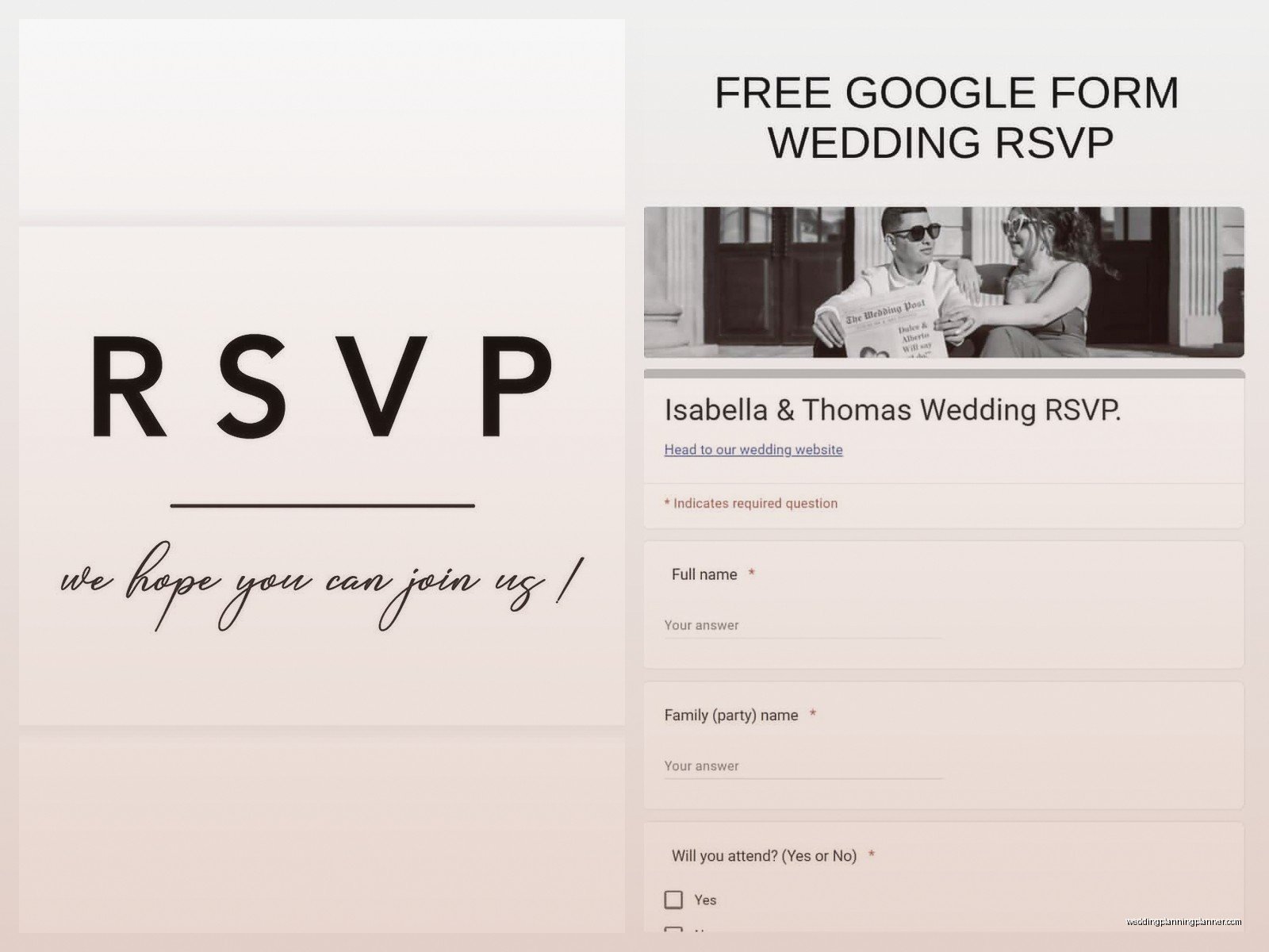 Wedding RSVP Form: Response Card Template Downloads