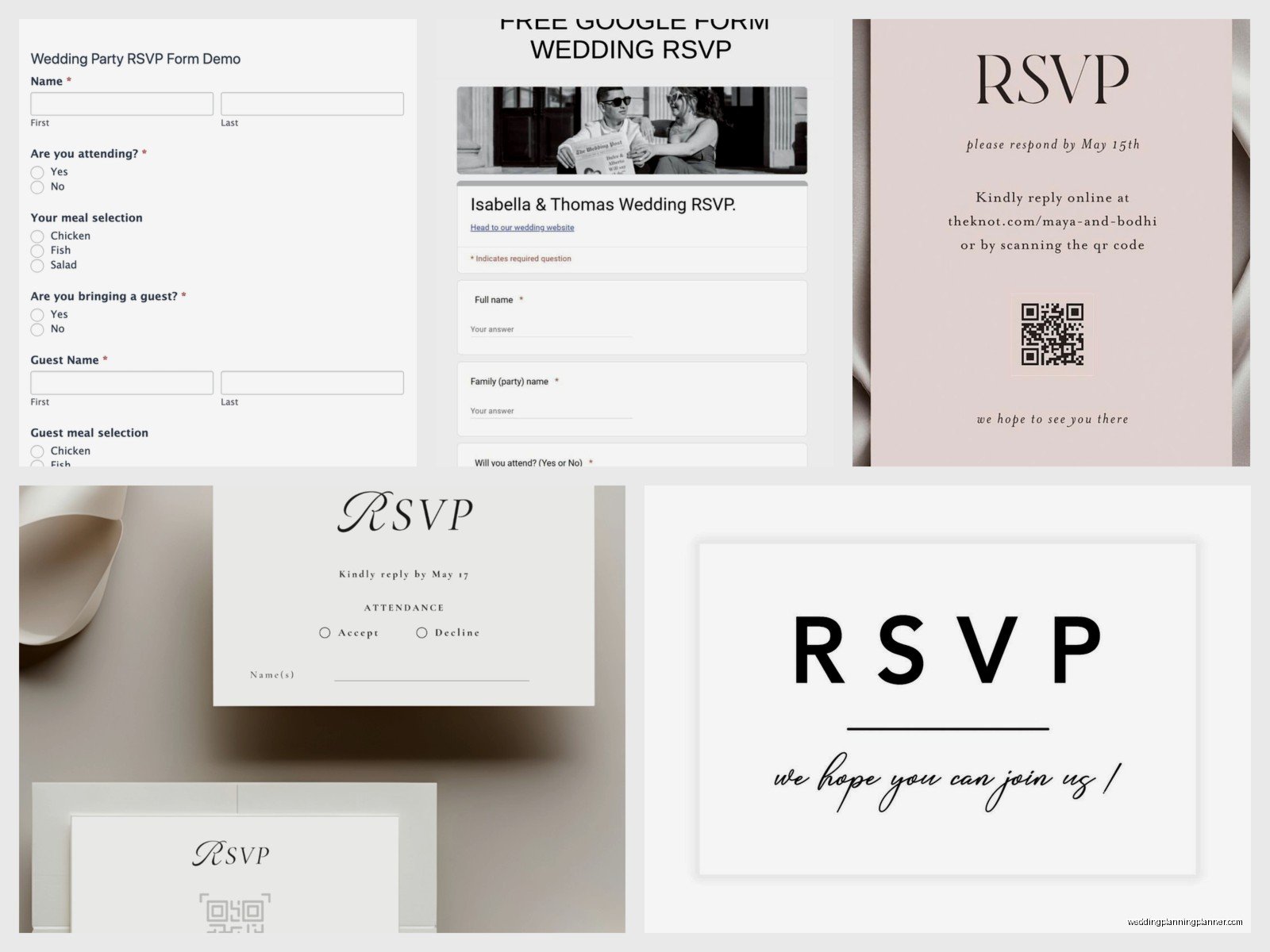 Wedding RSVP Form: Response Card Template Downloads