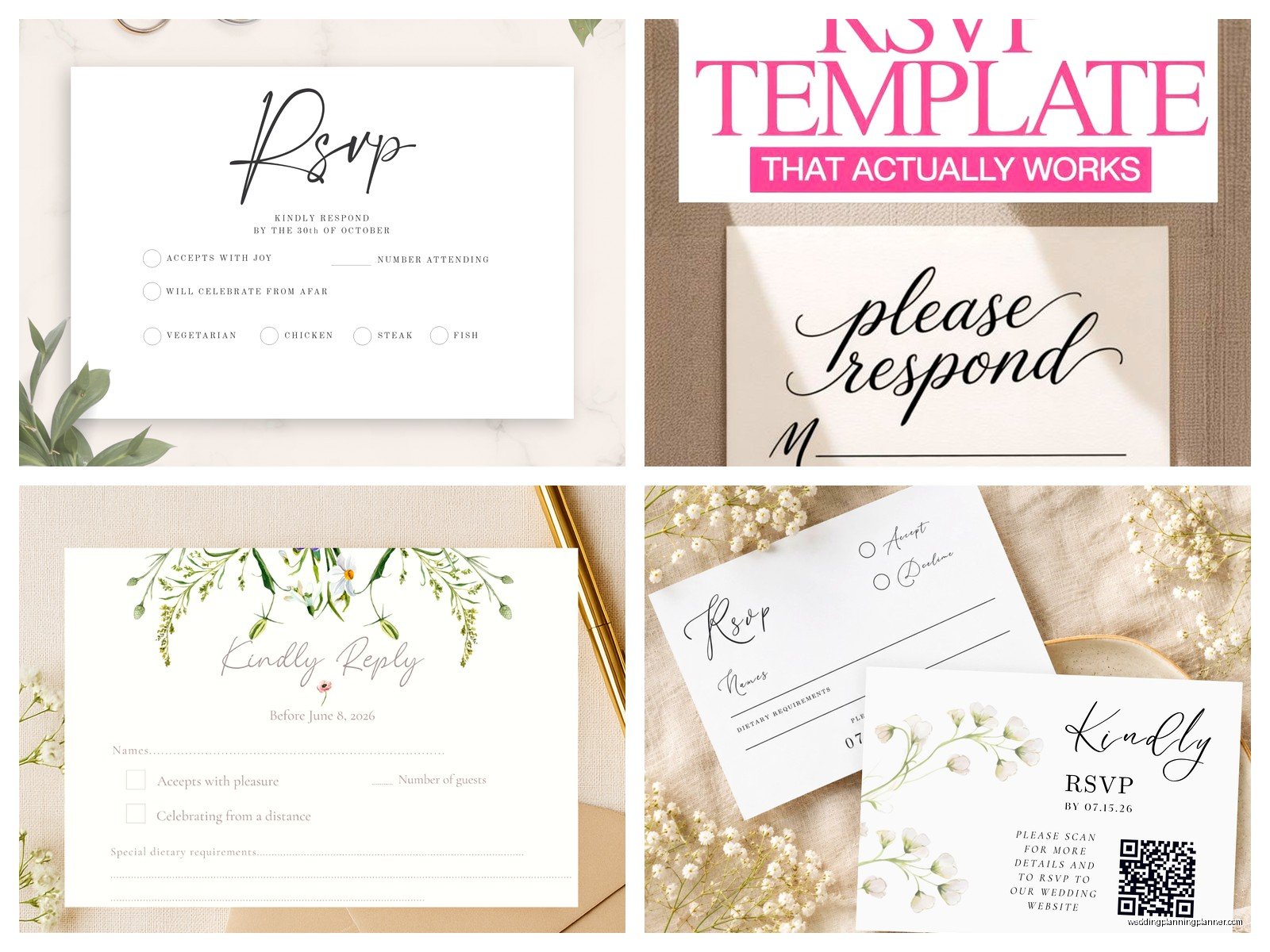 Wedding RSVP Template: Response Card Free Downloads