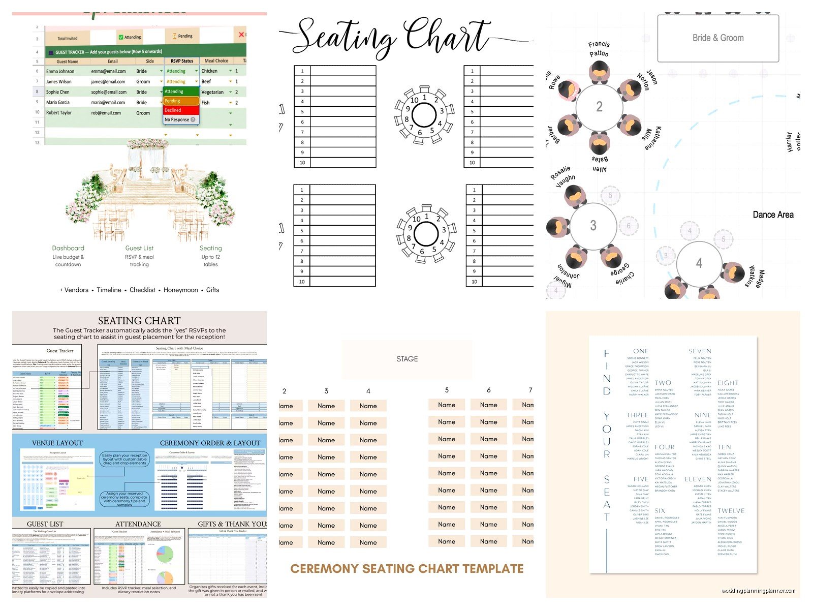 Wedding Seating Chart Template Excel: Guest Arrangement