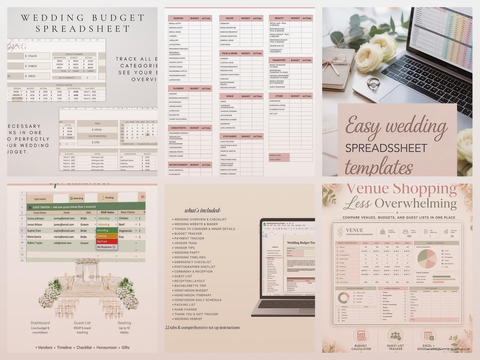Wedding Spreadsheet Template: Complete Excel Organizer