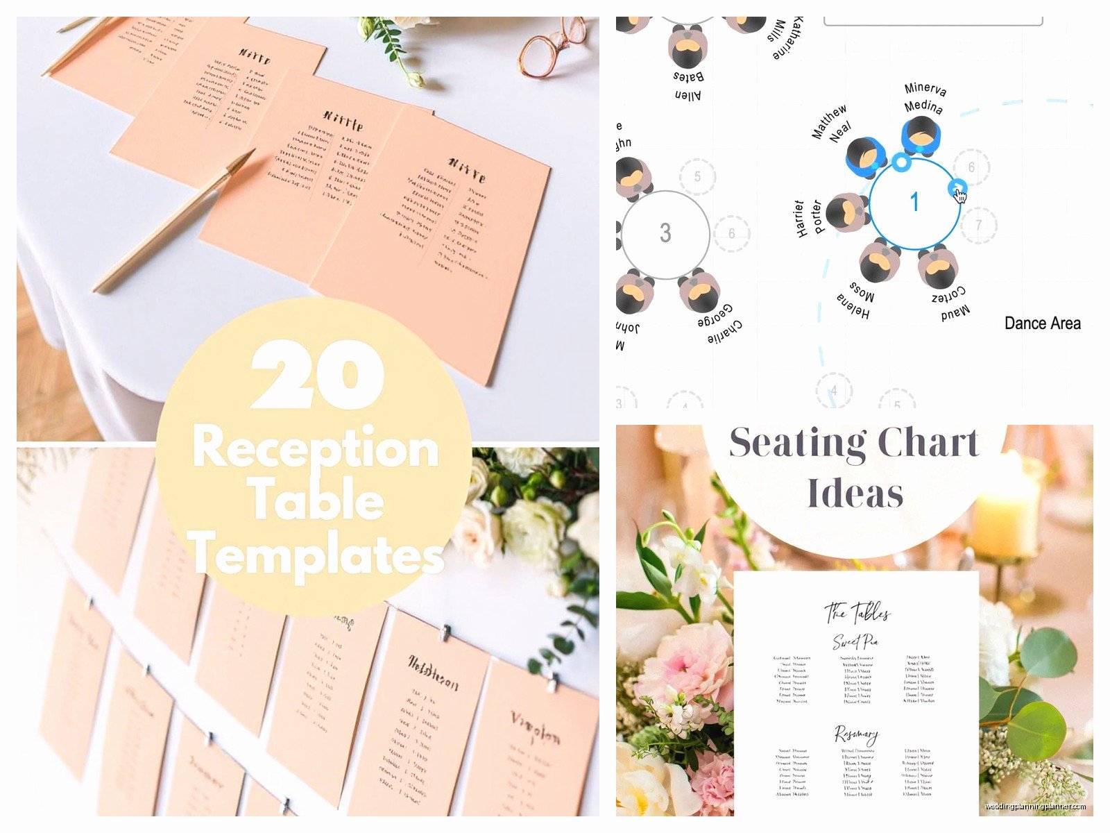 Wedding Table Seating Chart Template: Guest Arrangement