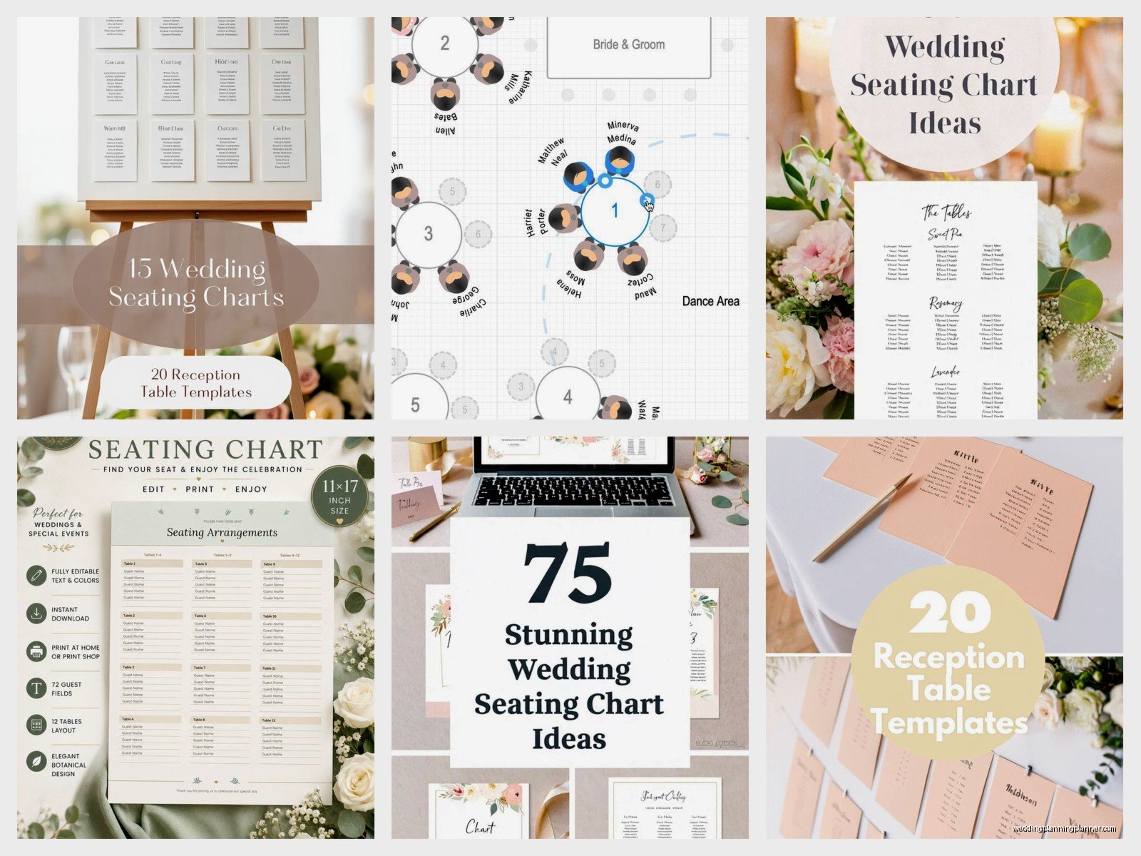 Wedding Table Seating Chart Template: Guest Arrangement