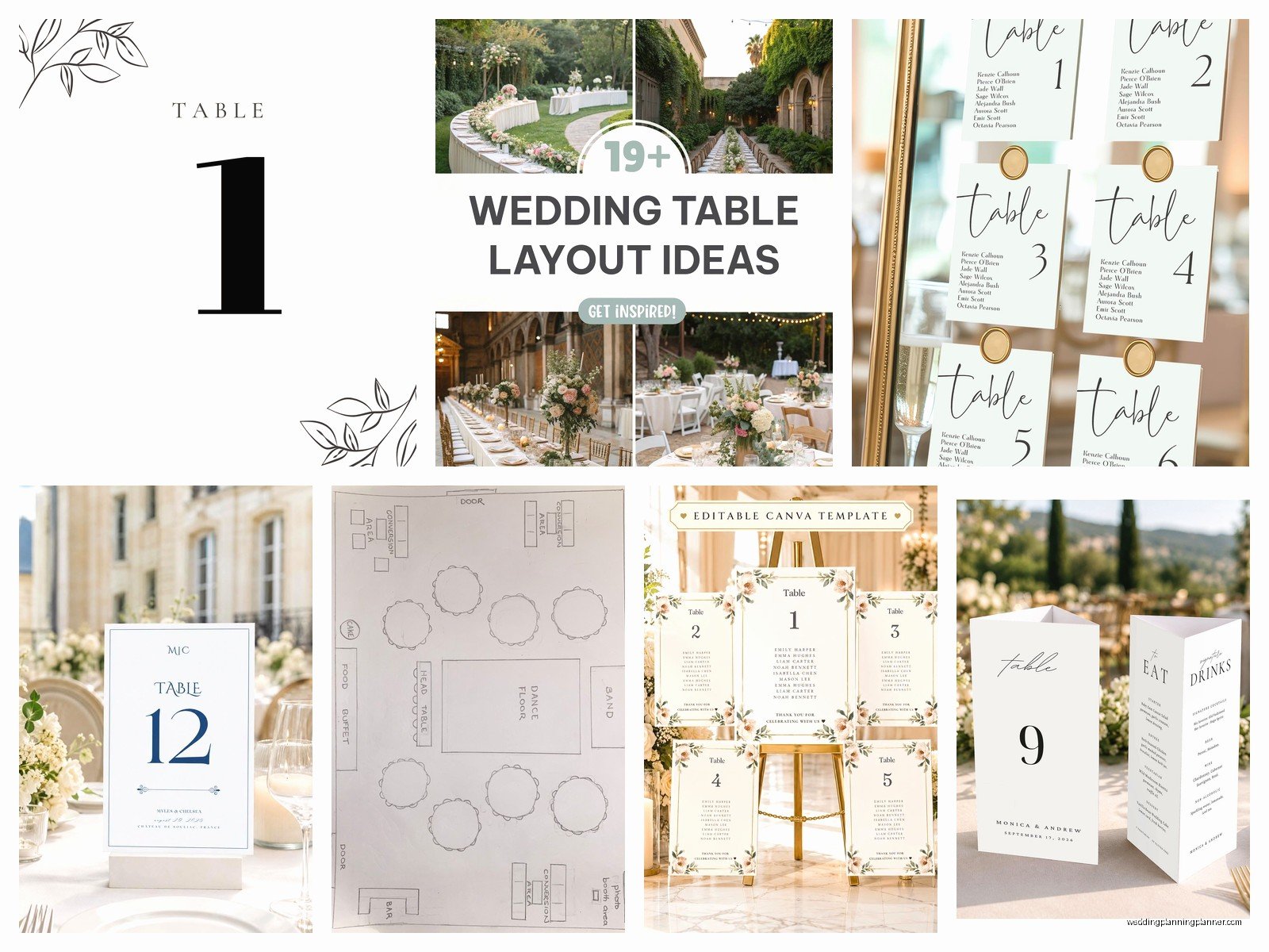 Wedding Table Template: Seating Chart Layout
