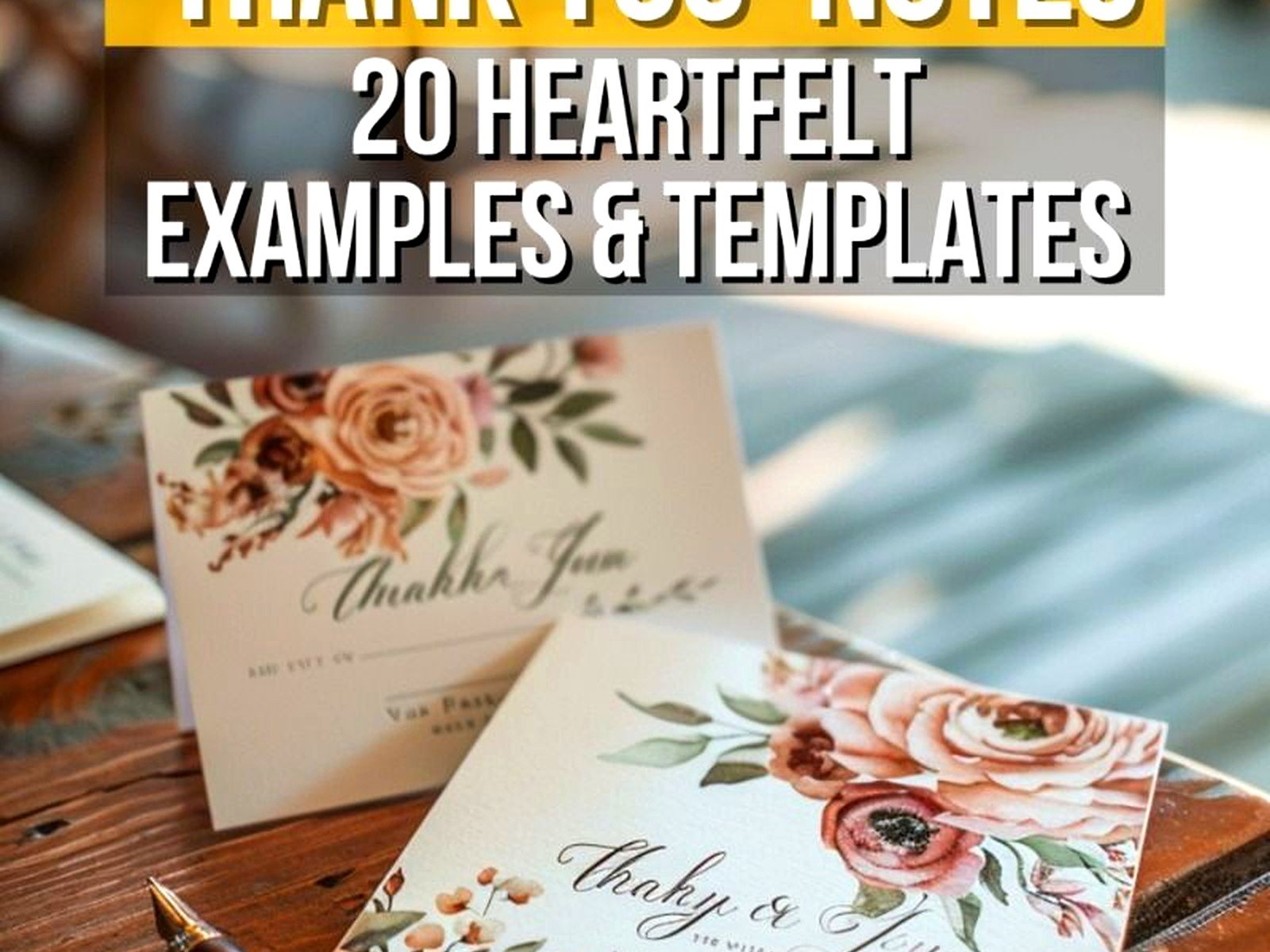 Wedding Thank You Note Template: Gratitude Card Downloads