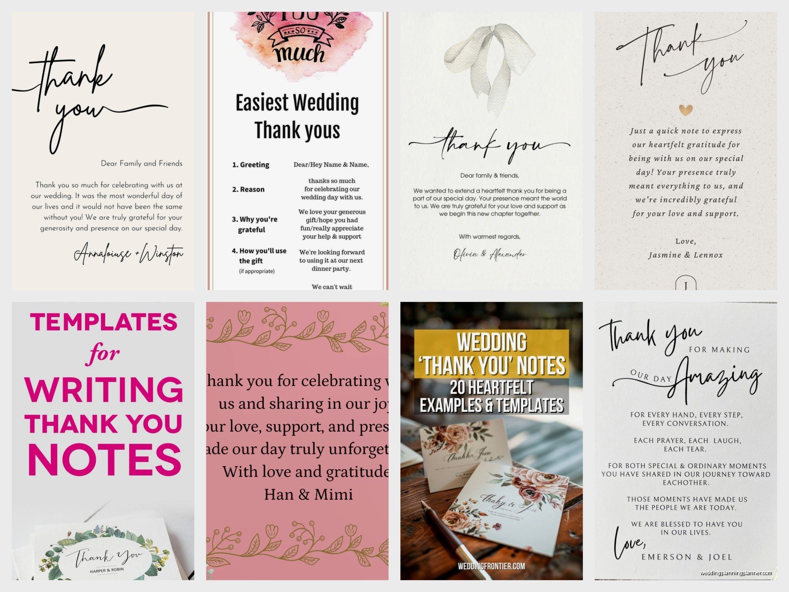 Wedding Thank You Note Template: Gratitude Card Downloads