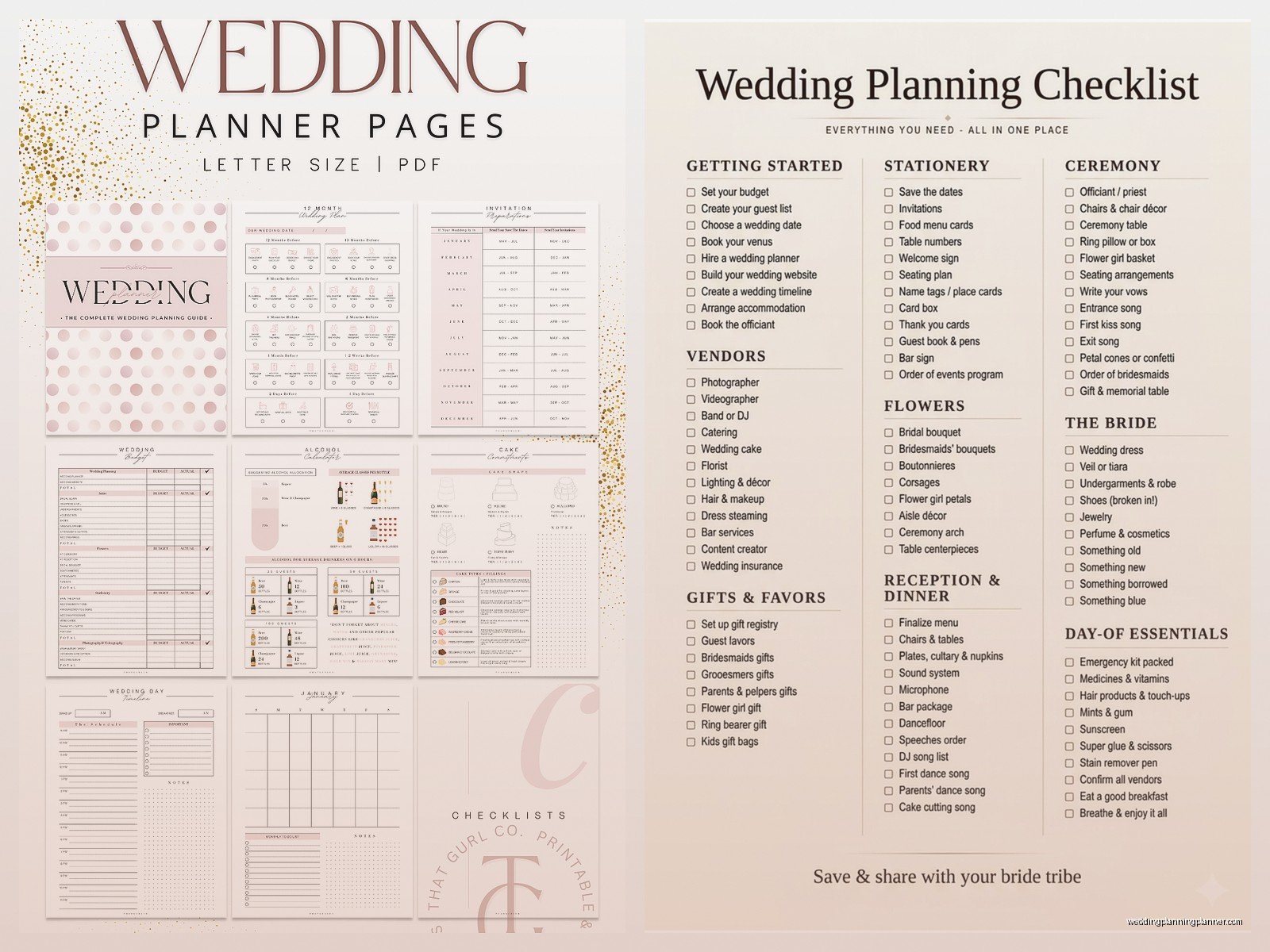 Wedding To Do List Printable: Task Checklist Downloads