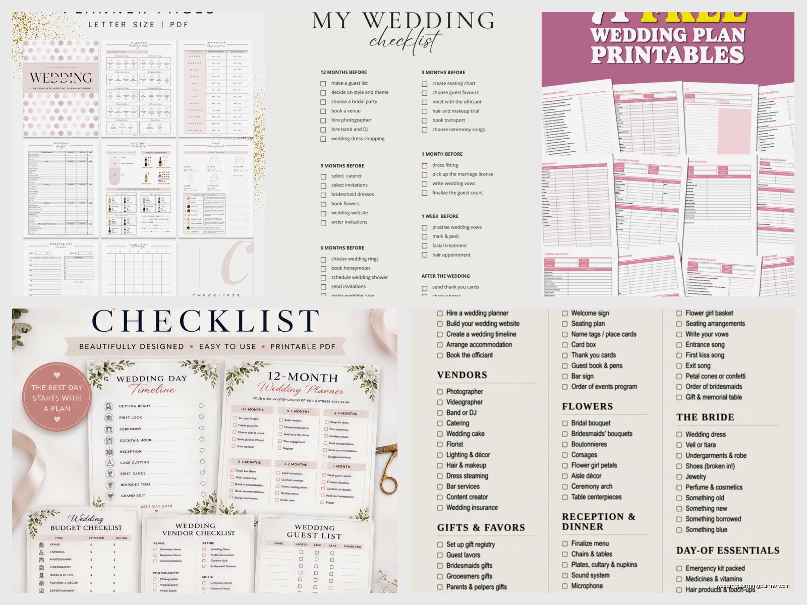 Wedding To Do List Printable: Task Checklist Downloads