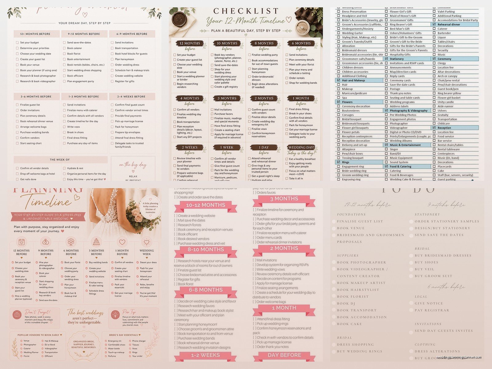 Wedding To Do Lists: Task Checklist Templates