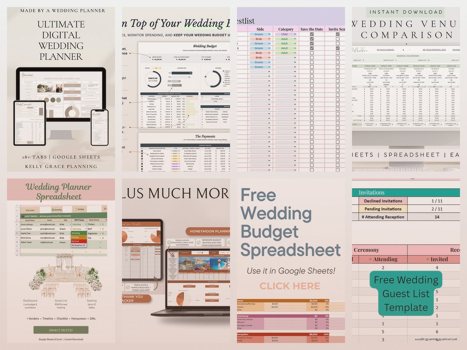 Google Sheets Wedding Planning Template: Free Download Files