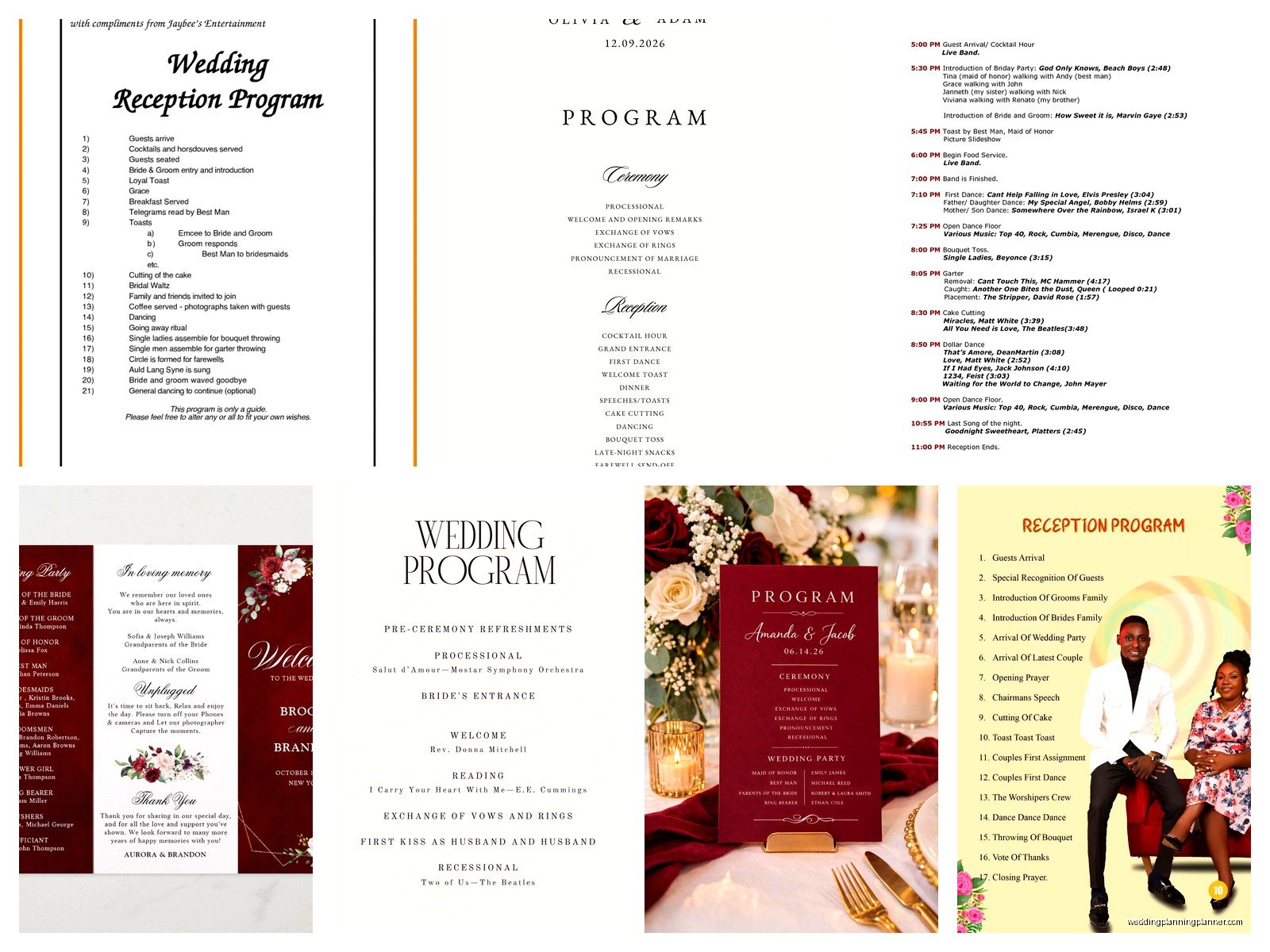 Reception Program Template: Free Download Files