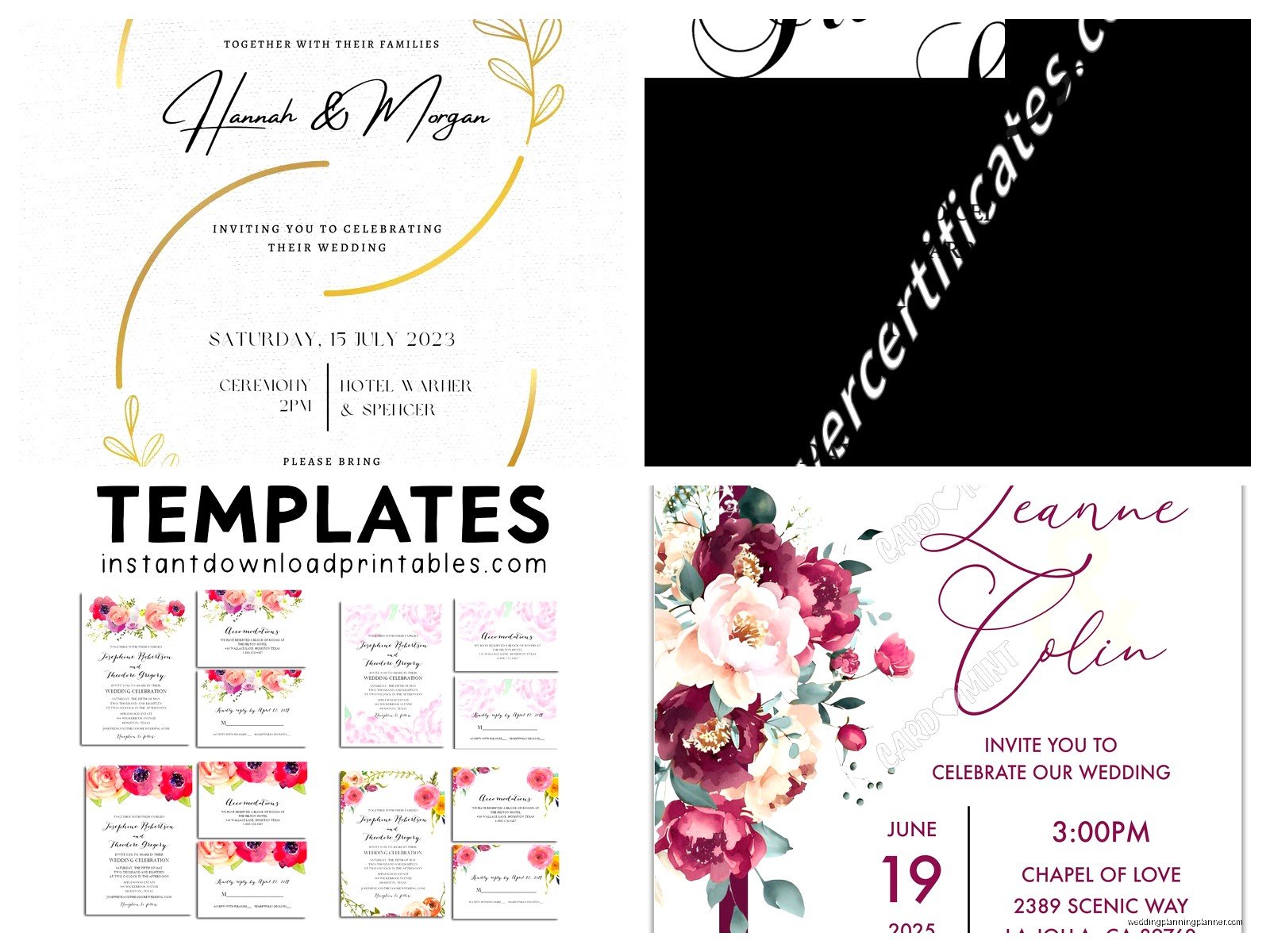Wedding And Reception Invitation Templates: Free Download Files