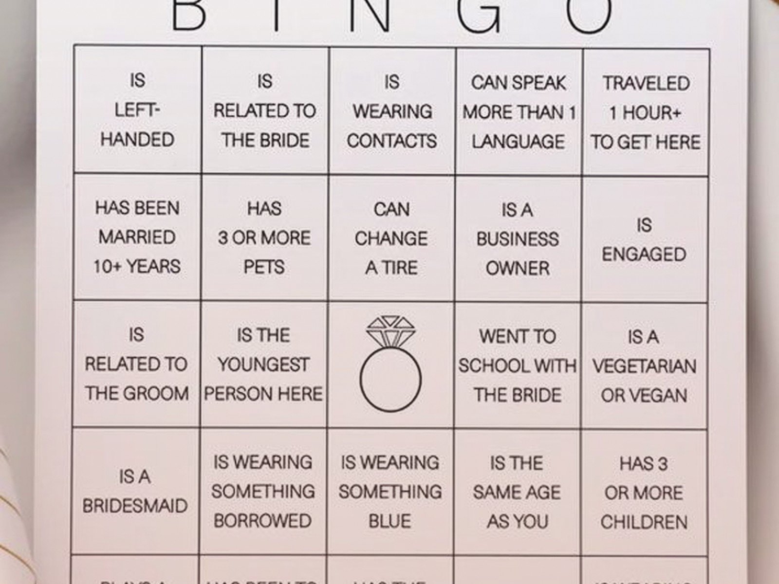 Wedding Bingo Template: Free Download Files