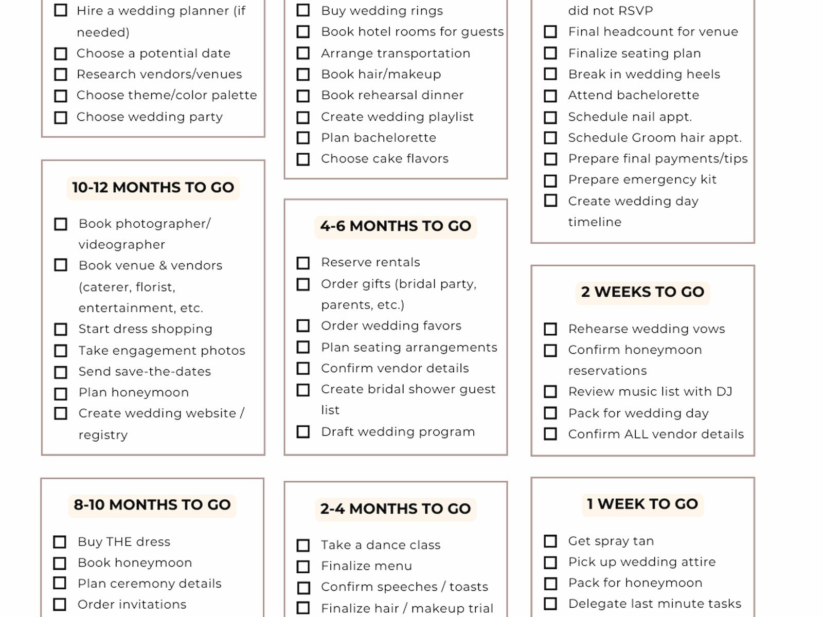Wedding Checklist Timeline Printable: Complete Guide