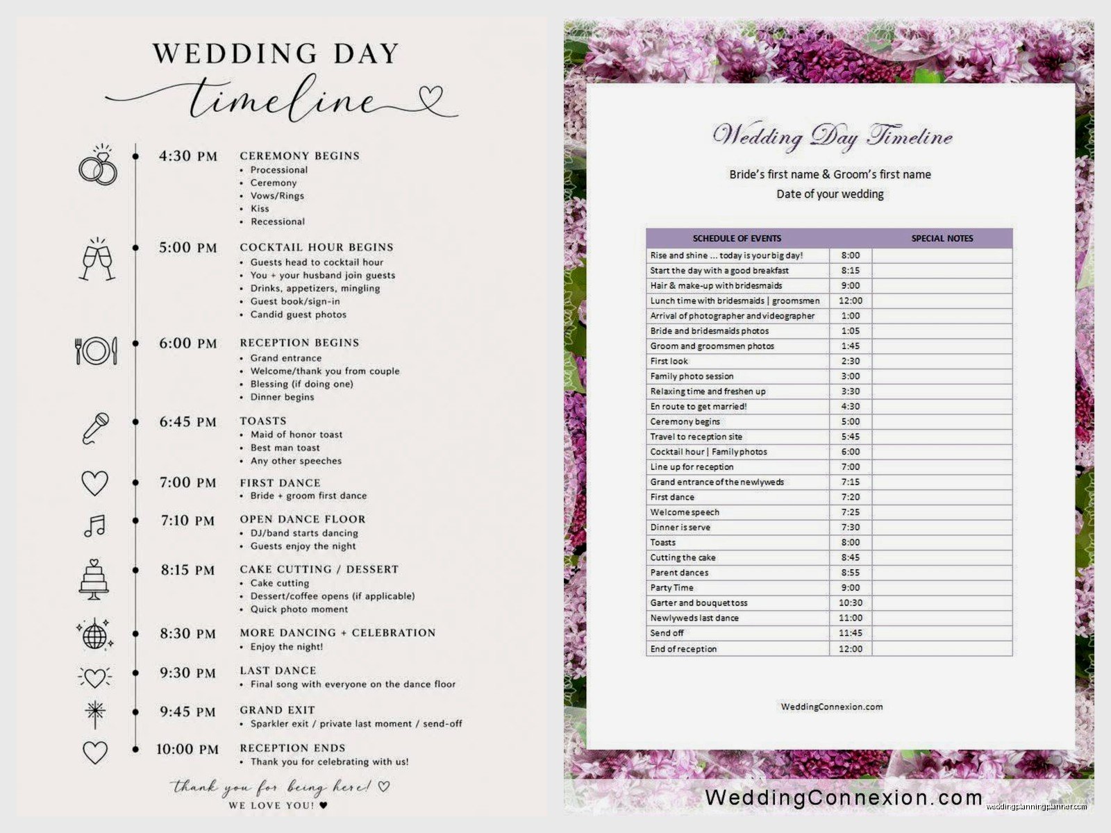 Wedding Day Schedule Template Free: Free Download Files