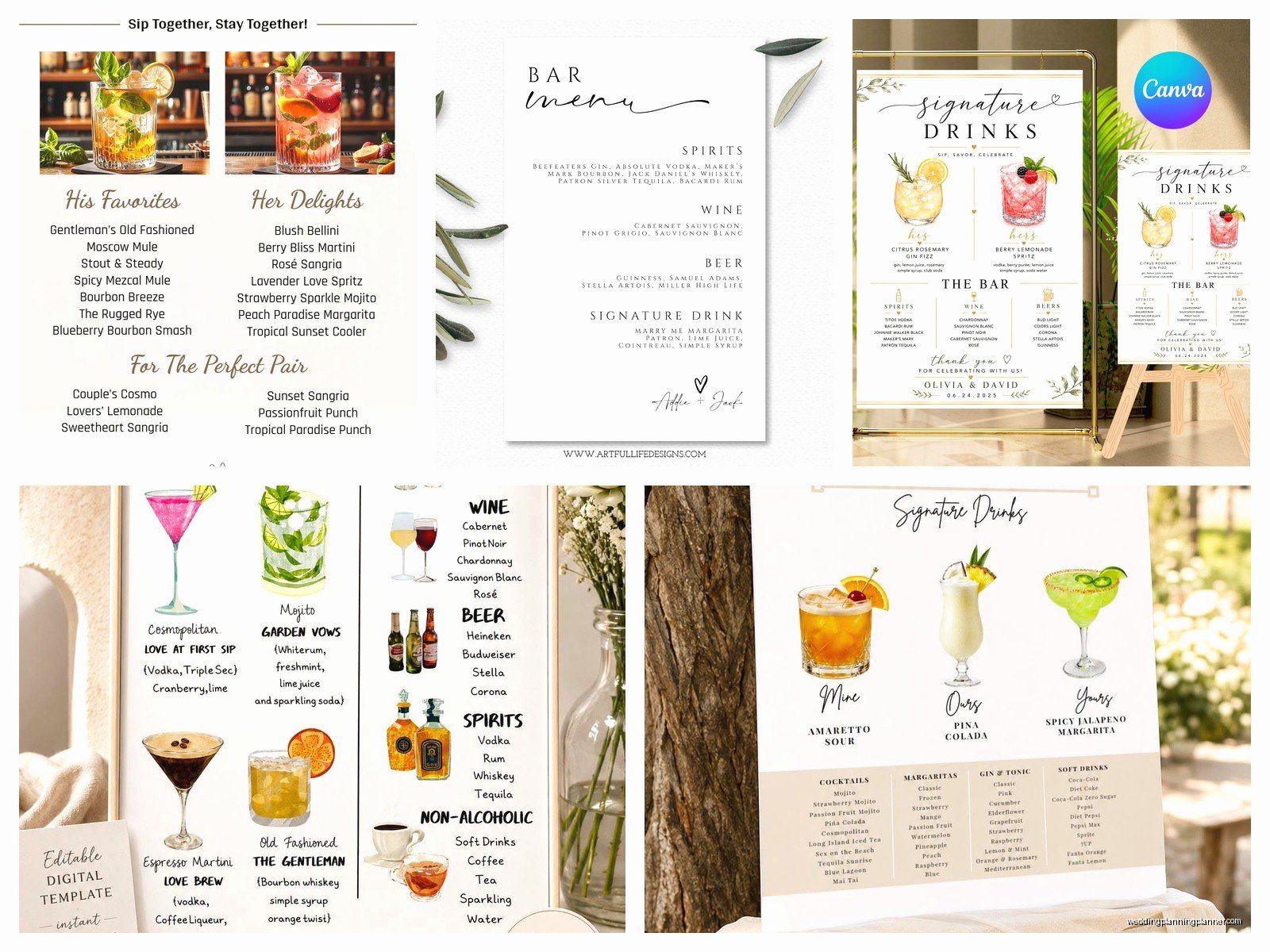 Wedding Drink Menu Template: Free Download Files