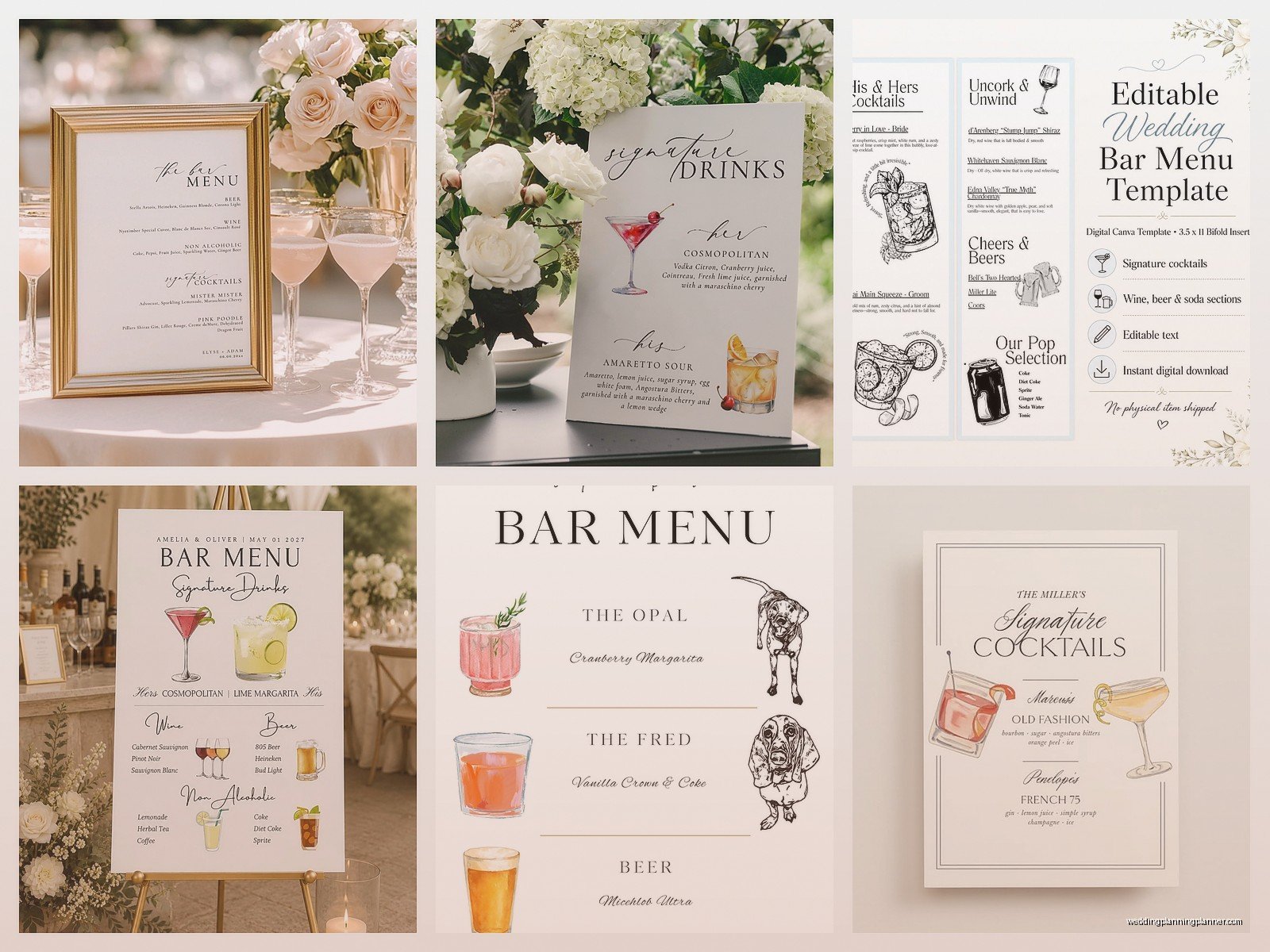 Wedding Drink Menu Template: Free Download Files