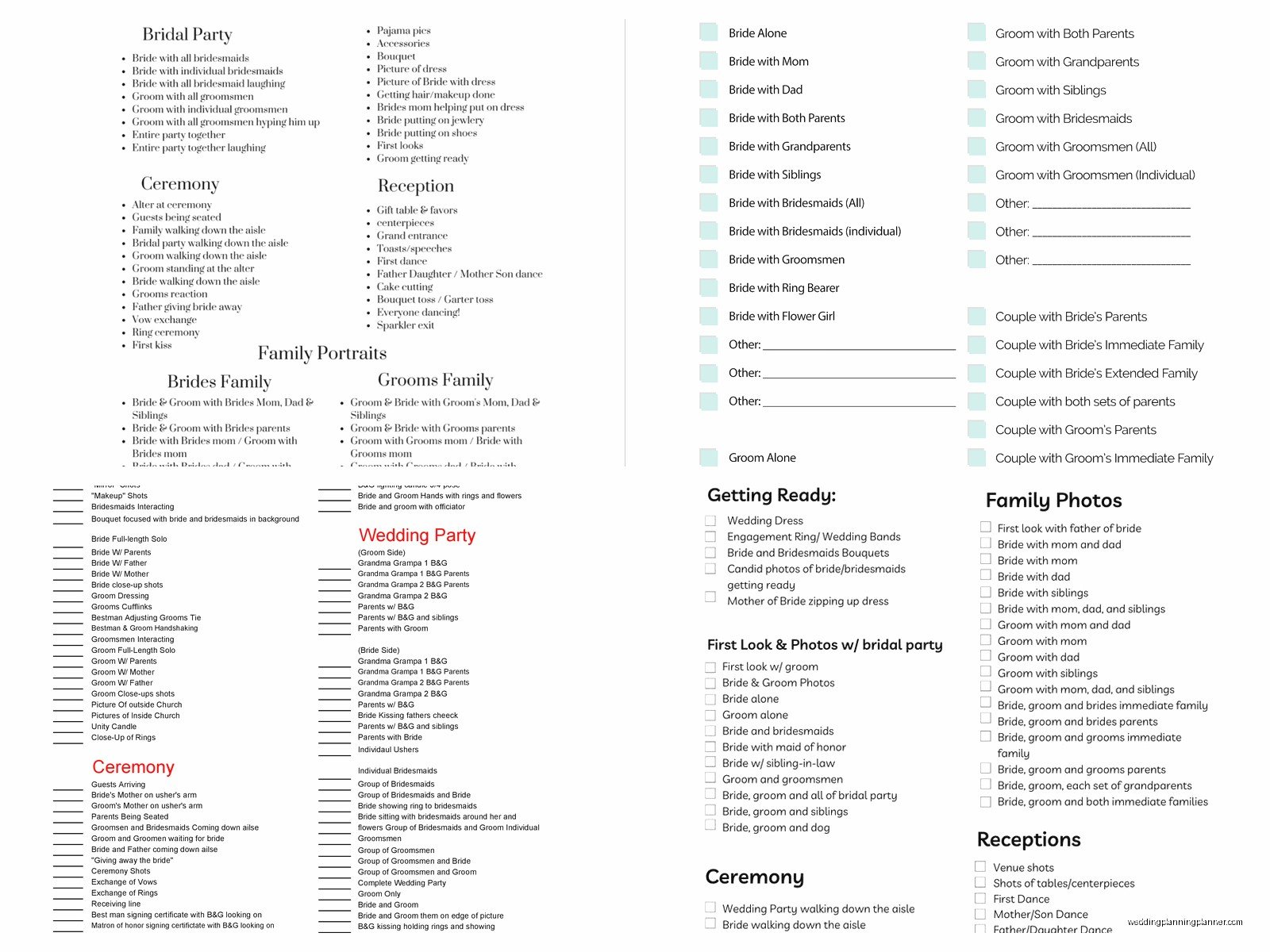 Wedding Photography Shot List Template: Free Download Files