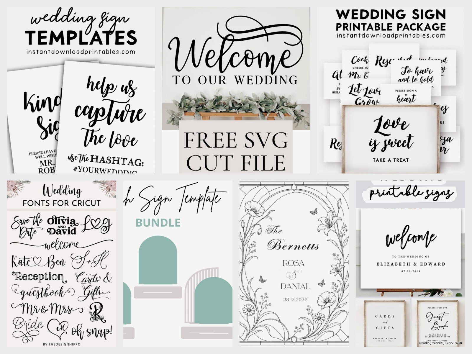 Cricut Wedding Sign Templates: Free Download Files