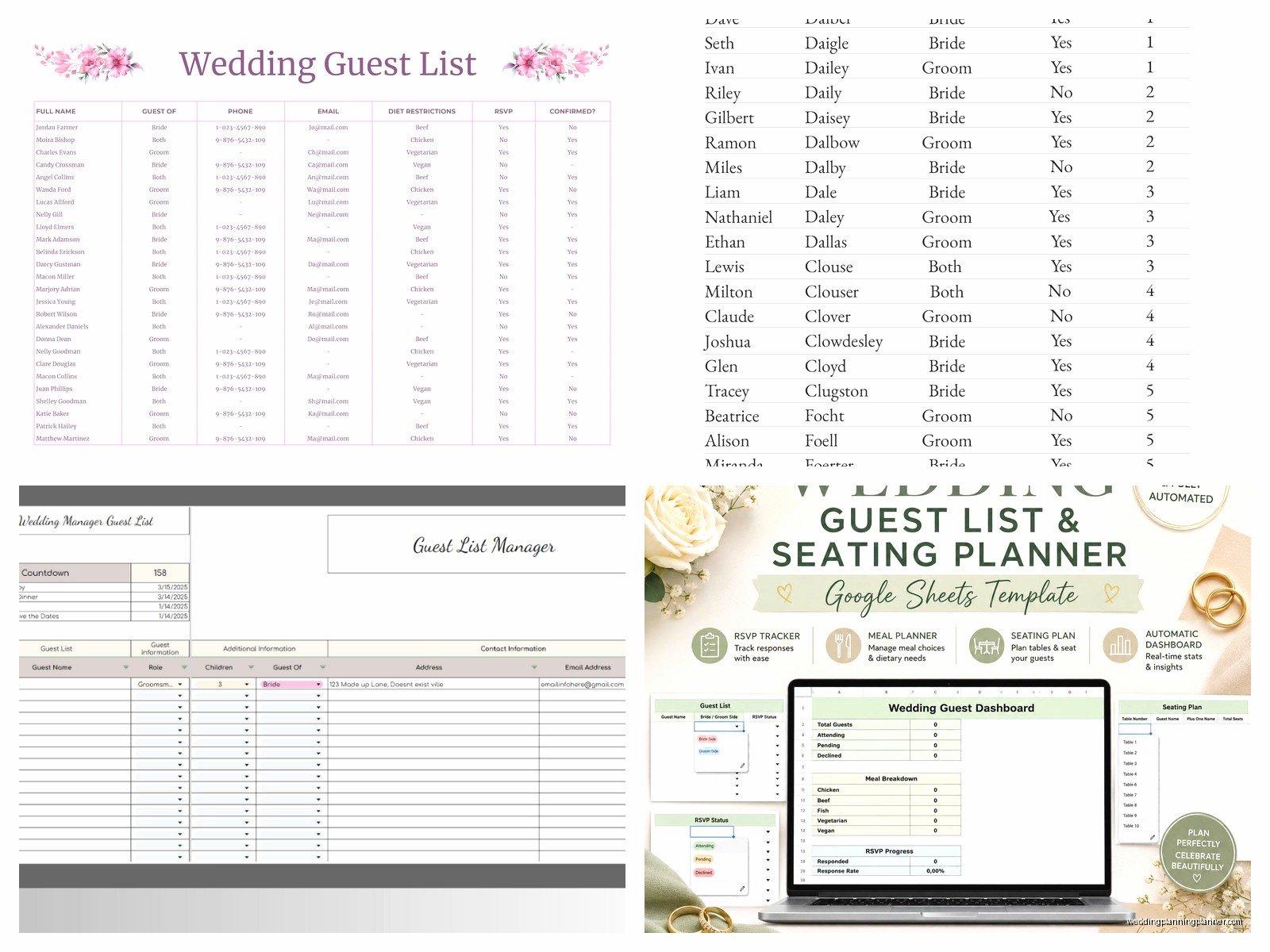 Google Sheets Guest List Template: Free Download Files