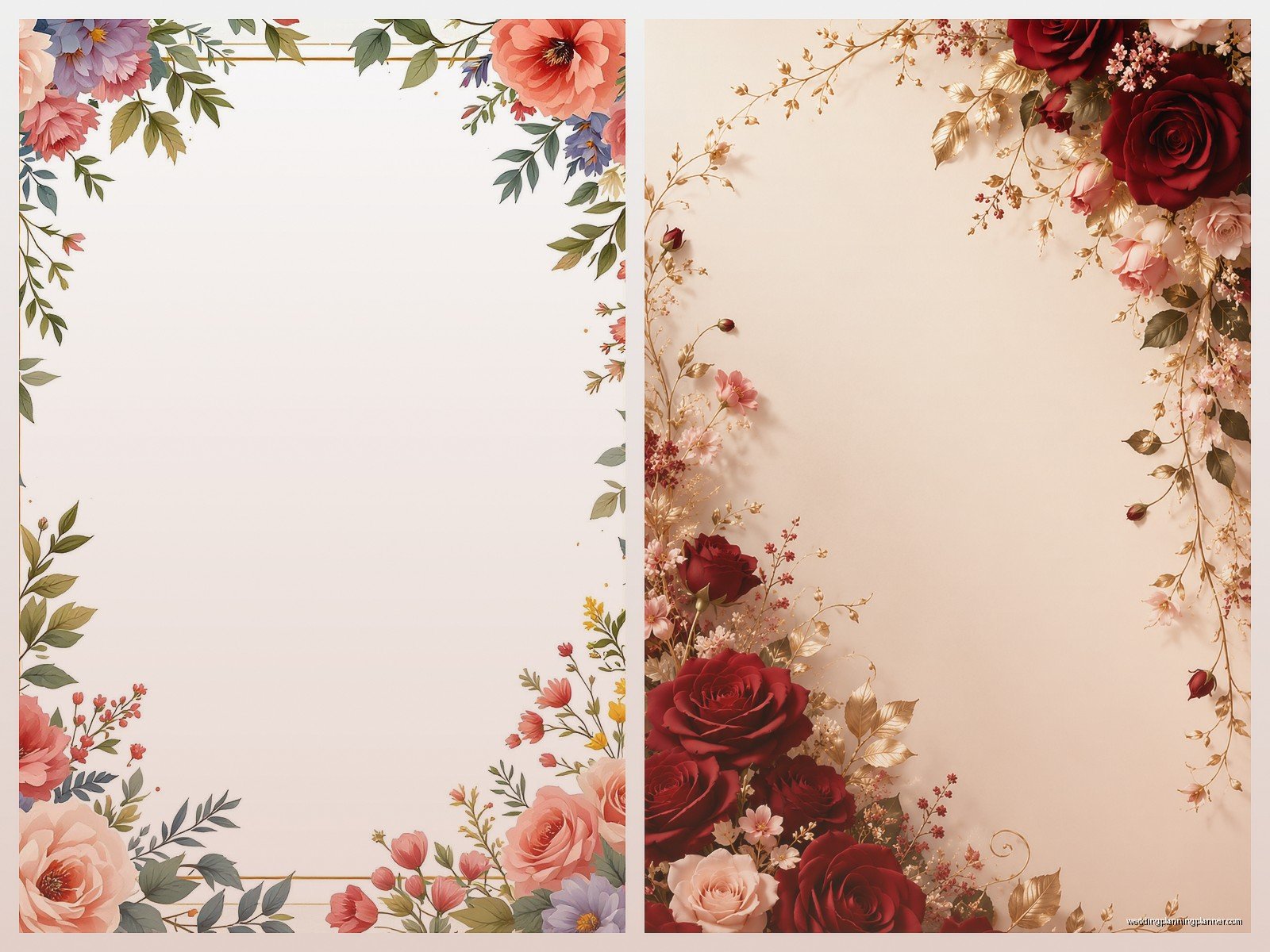 High Resolution Blank Floral Invitation Template: Free Download Files