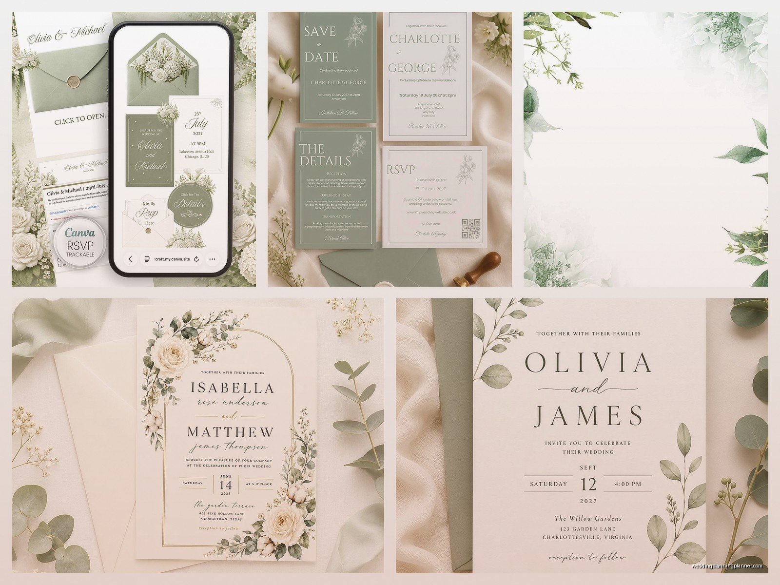 Sage Green Wedding Invitation Template: Free Download Files