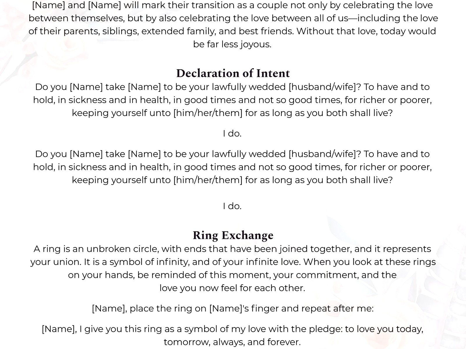 Wedding Officiant Script Template: Free Download Files